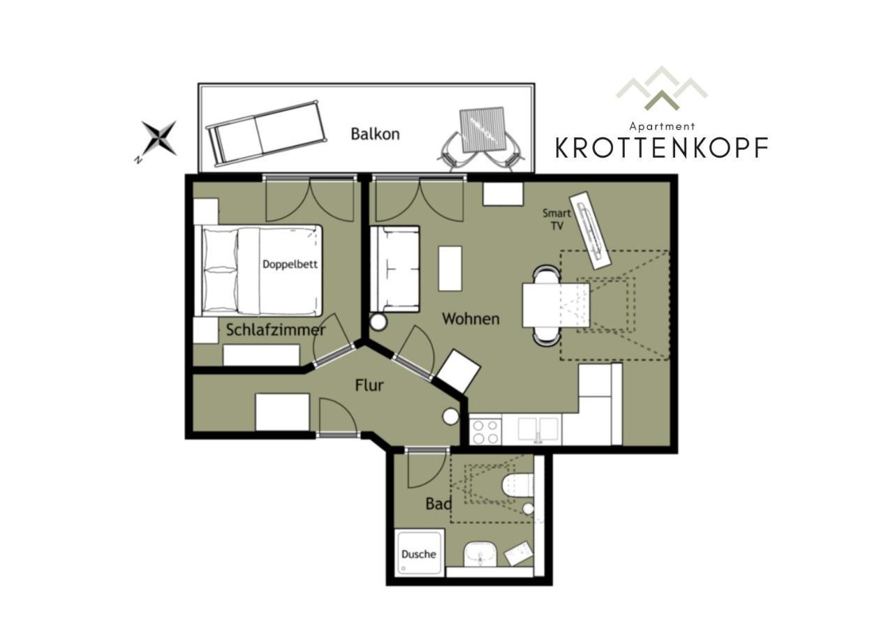 Das Bergquartier - Ferienwohnung Krottenkopf Oberau  Eksteriør billede
